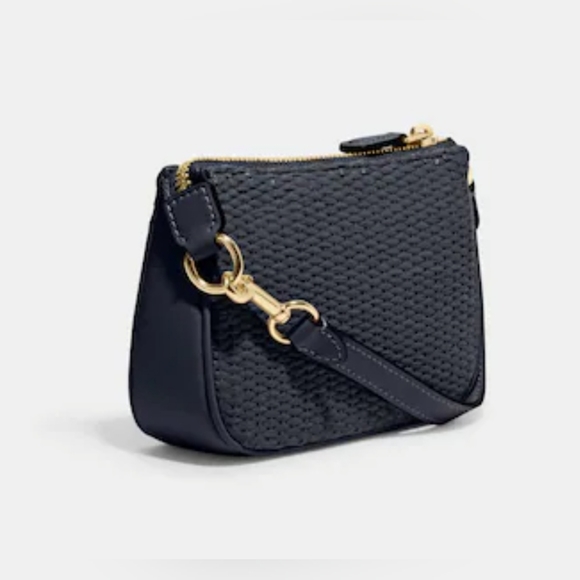 Coach Nolita 15 In Straw Navy Wristlet - Picture 2 of 6